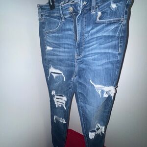 American Eagle Outfitters Women's Distressed Blue Skinny Jeans